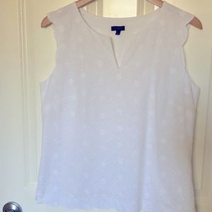 White Eyelet Sleeveless Blouse size M